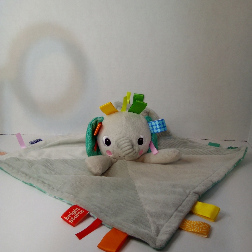 Bright Starts Elephant Lovey Security Blanket with Ribbons